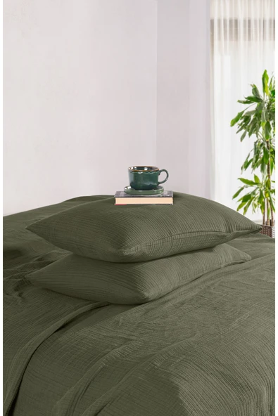 MYLASA HOME Müslin Tek Kişilik Yatak Örtüsü Seti 180 X 230 Cm, 2 Parça, Yazlık Yastık Kılıfı Ve Pike Takımı - 4