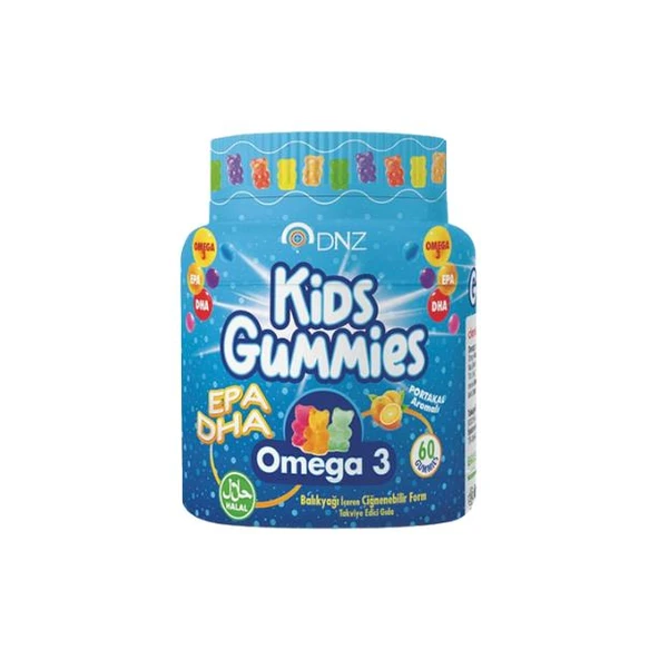 Dnz Kids Gummies Omega 3 Balık Yağı İçeren Çiğnenebilir Portakal Aromalı Takviye Edici Gıda 60 Gumies ürün görseli