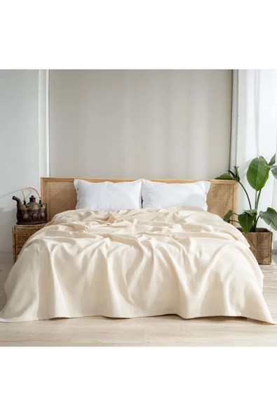 MYLASA HOME Waffle Pike Yatak Örtüsü Çift Kişilik - %100 Pamuk Hafif 4 Mevsim Kullanım Yüksek Kaliteli Pikeler - 3