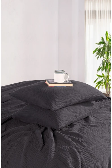 MYLASA HOME Definite Desenli 2 Adet Müslin Yastık Kılıfı 50 X 70 Cm - 1