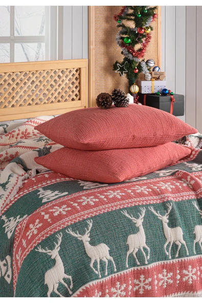 MYLASA HOME Yılbaşı  Desenli Müslin Kosha Serisi Hybrid Uyku Ürünleri Yorgan 240x260 - 3