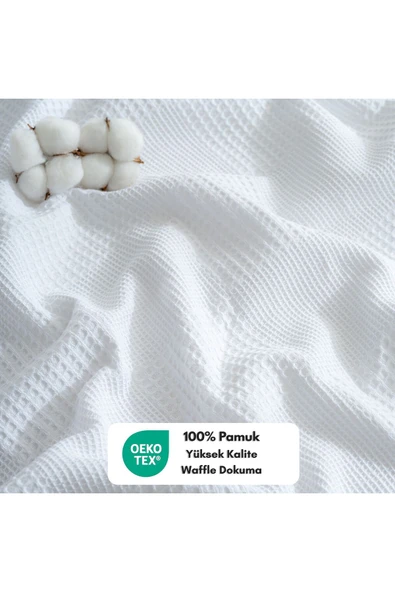 MYLASA HOME Waffle Pike Yatak Örtüsü Tek Kişilik - %100 Pamuk Hafif 4 Mevsim Kullanım Yüksek Kaliteli Pikeler - 2