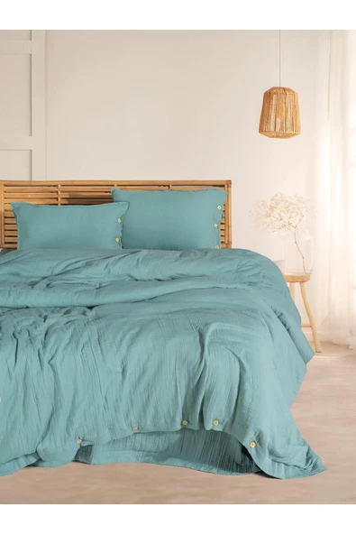 MYLASA HOME Cloudy Mood Müslin Tek Kişilik Nevresim Takımı | Nevresim,yastık Kılıfı,düz Çarşaflı | - 1