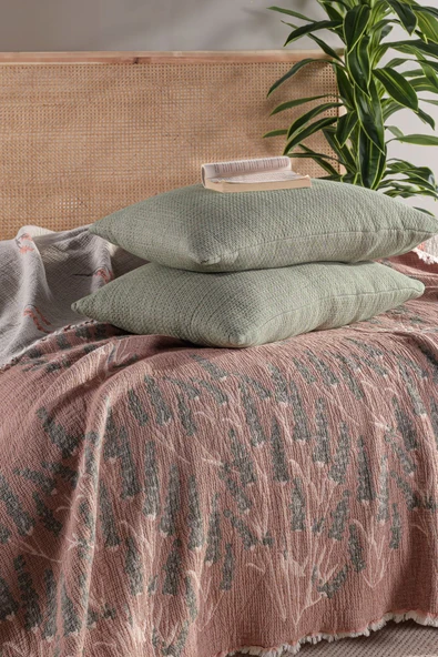 MYLASA HOME Mylasahome Müslin Kosha Serisi Lavanta Desenli Yorgan 240x260cm - 4