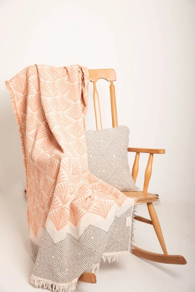 MYLASA HOME %100 Pamuk Pan Desenli Çok Amaçlı Koltuk Şalı 130 x 170 (Kırlentsiz) - 1