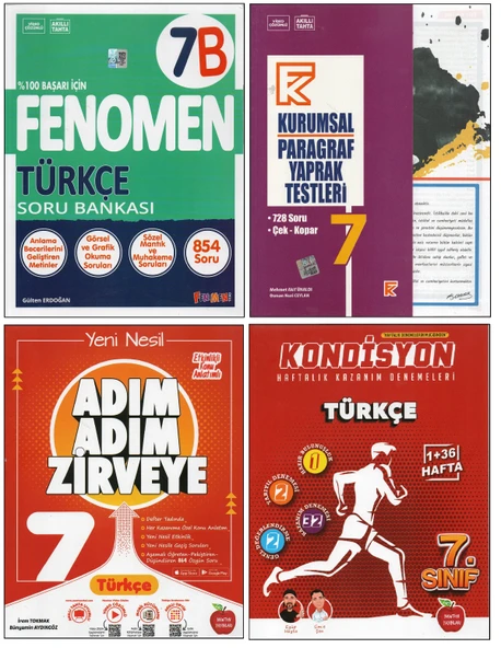 Fenomen Yayıncılık FENOMEN 7. SINIF 7B TÜRKÇE+KURUMSAL PARAGRAF YT+NEWTON ADIM ADIM Z.+KONDİSYON TÜRKÇE (4 KİTAP) 202500456 ürün görseli