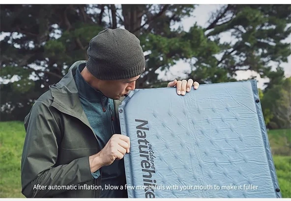 Naturehike Ultralight Çift Kişilik Şişme Kamp Matı | 185*130*2.5 cm | MAVİ - 8