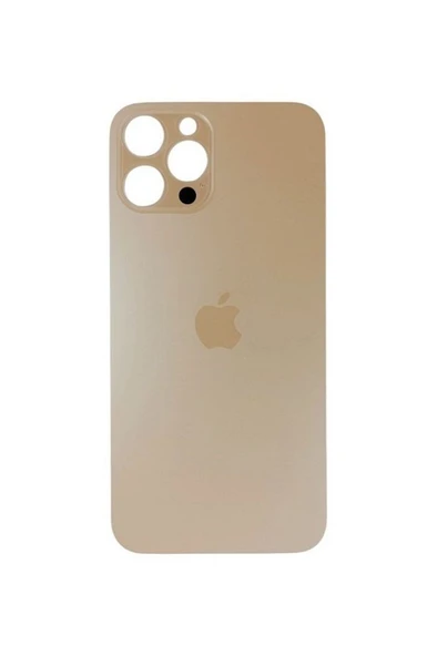 Uyumlu İphone 11 Pro Max Arka Kapak Lazer Kesim ( Pil Kapağı )  Cam -- Gold ürün görseli 1