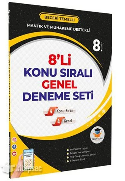 8. Sınıf LGS Beceri Temelli 8 li Konu Sıralı Genel Deneme Seti Zeka Küpü Yayınları ürün görseli