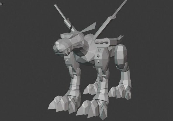 Metal Garurumon - Digimon (See Açıklama)! Plastik Aparat
