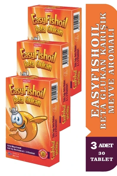 EasyFishoil Beta Glukan Çiğnenebilir 30 Jel Form 3 ADET ürün görseli