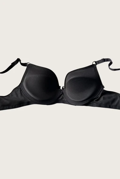 Bicomi Mikro Kumaş Push Up Dolgulu Balenli Günlük Tek Destekli Sütyen - Resim 5