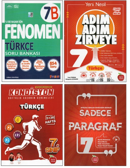 Fenomen Yayıncılık FENOMEN 7. SINIF 7B+NEWTON ADIM ADIM Z.+KONDİSYON TÜRKÇE+SADECE PARAGRAF (4 KİTAP) 202500458 ürün görseli