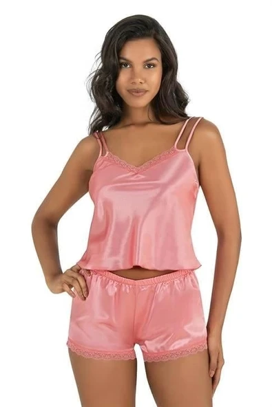 Bicomi Mercan Saten Şort Takımı 9210 ürün görseli