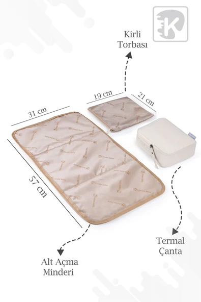 Kinder Baby Merlin Termal Anne Bebek Bakım Çantası - Resim 8