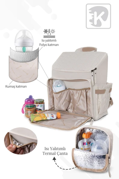 Kinder Baby Merlin Termal Anne Bebek Bakım Çantası - Resim 2