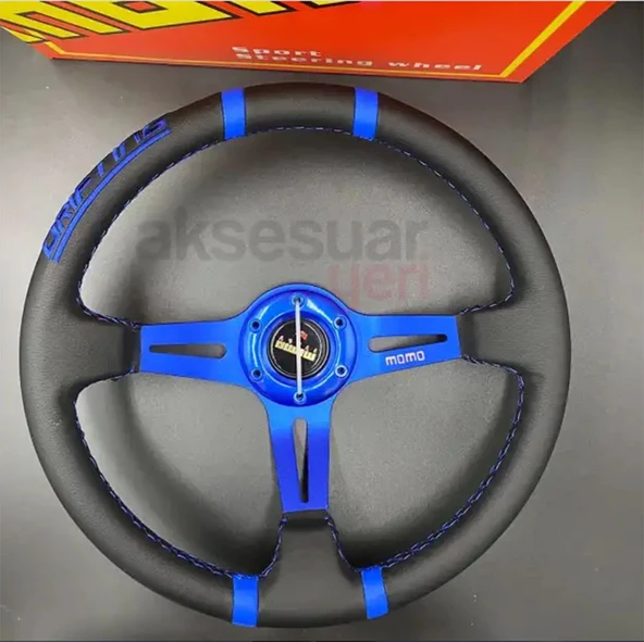 Ford Taunus Sabit Direksiyon Göbeği-35cm Mavi Drifting Momo Spor Direksiyon - 2