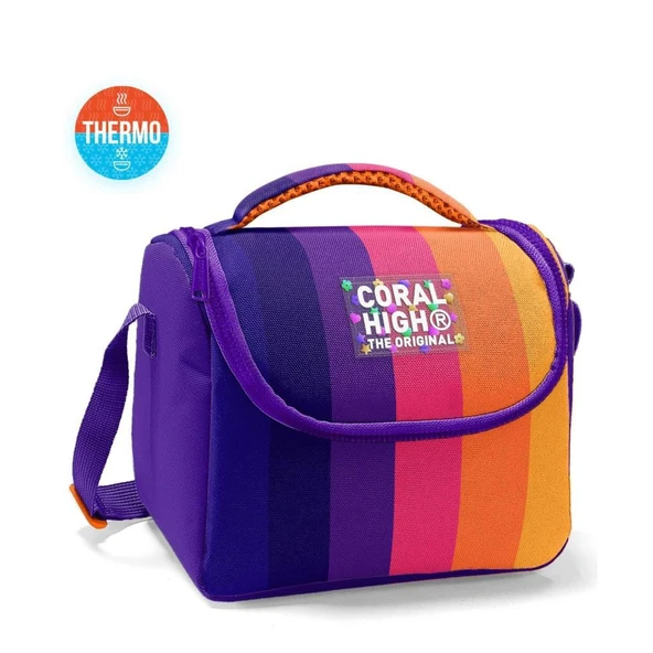 Coral High Thermo Beslenme Çantası Renkli Çizgili Desenli 22774 ürün görseli