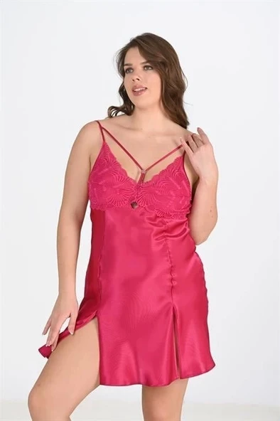 Bicomi 2li Vişne Sabahlık Takımı Bigsize 6212 - Resim 2