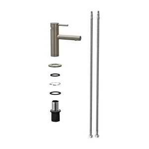 VitrA Origin A4255534 Lavabo Bataryası Kısa Fırçalı Nikel - Resim 2