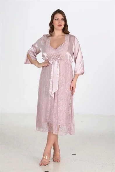 Bicomi 2li Pudra Sabahlık Takımı Bigsize 6220 ürün görseli