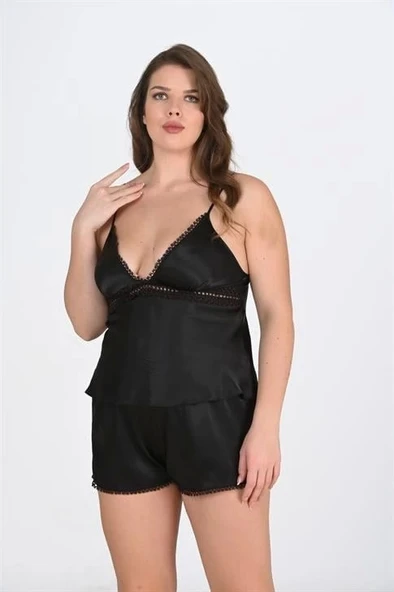 Bicomi Büyük Beden Siyah Şort Takımı - Resim 2