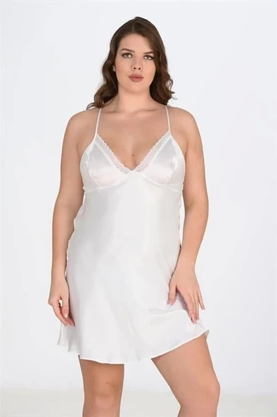 Bicomi 2li Beyaz-Pembe Sabahlık Takımı Bigsize 6210 - Resim 2