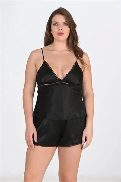 Bicomi Büyük Beden Siyah Şort Takımı ürün görseli