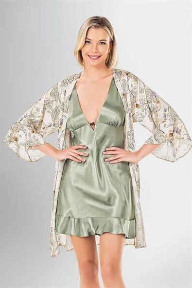 Bicomi 2 li Kısa Sabahlık Takımı Desenli ürün görseli