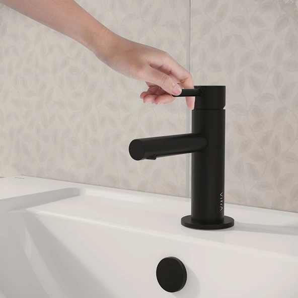 VitrA Origin A4255536  Lavabo Bataryası Kısa Mat Siyah - Resim 2