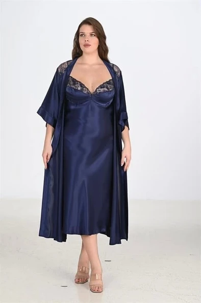 Bicomi 2li Lacivert Sabahlık Takımı Bigsize 6228 ürün görseli