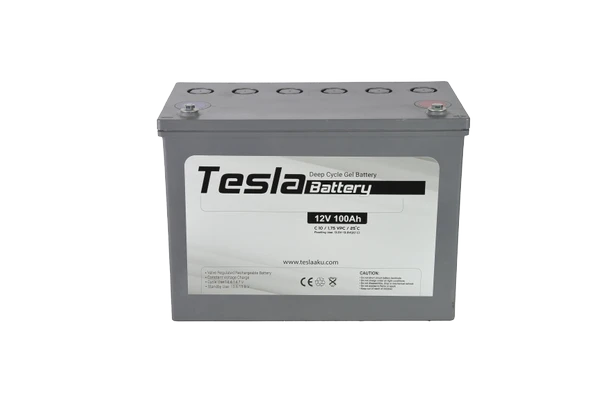 TESLA 12V 100 Amper (12V 100AH) Deep Cycle Jel Derin Döngülü (YENİ ÜRETİM)