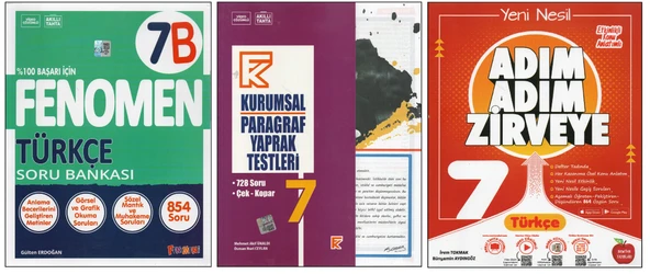 Fenomen Yayıncılık FENOMEN 7. SINIF 7B TÜRKÇE+KURMAY KURUMSAL PARAGRAF YT+NEWTON ADIM ADIM Z.TÜRKÇE (3 KİTAP) 202500454 ürün görseli