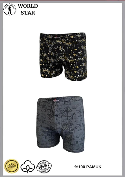 Bicomi 2li Likralı Pamuklu Renkli Erkek Boxer ürün görseli