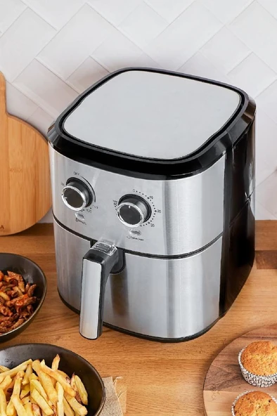 Karaca Multifry Inox Double Pan XL 5.5 lt Yağsız Fritöz Teşhir - 3