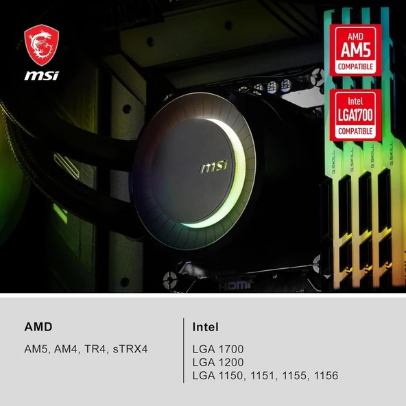 MSI Mag Coreliquid E360 360 mm İşlemci Sıvı Soğutucu Outlet - Resim 4