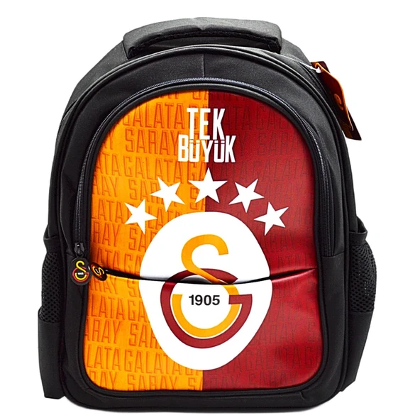 Galatasaray 3 Bölmeli 5 Yıldızlı Tek Büyük Suni Deri Okul Sırt Çantası (25683) ürün görseli