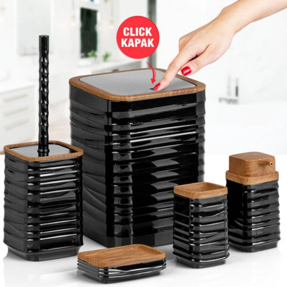 LUN-02 LUNA 5 LI BANYO SETI AHSAP SIYAH