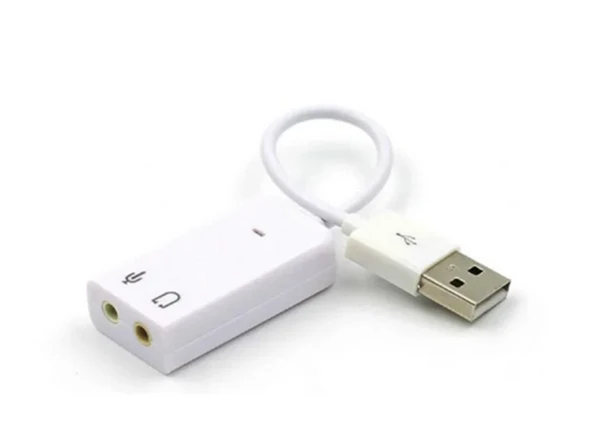 USB Kablolu Ses Kartı 7.1 Sound Çevirici Dönüştürücü, 3.5mm jak girişli, - 2