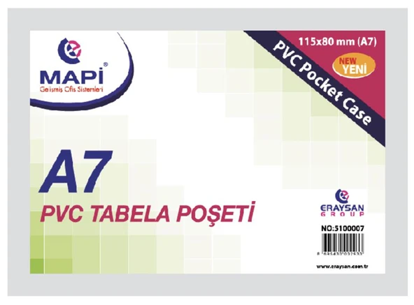 MAPİ PVC TABELA POŞETLERİ A7 50'Lİ PAKET ürün görseli