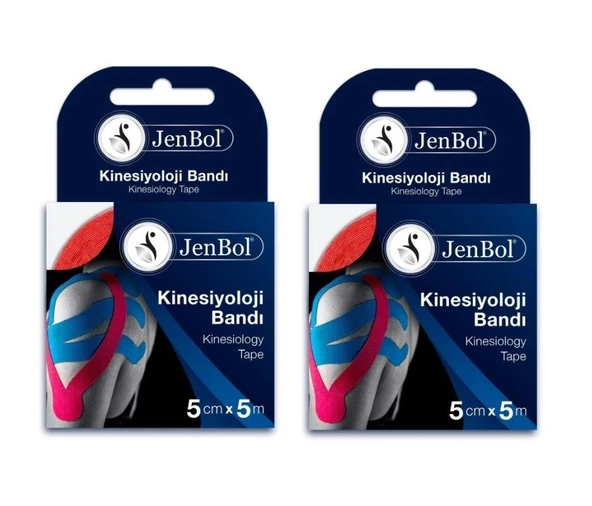 Jenbol Kinesiology Tape Ağrı Bandı 5 cm x 5 m - Kırmızı 2 ADET