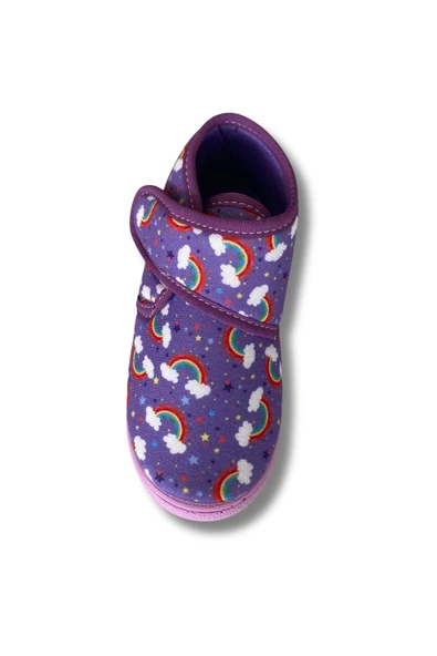 Soylu Yumuşak Pamuklu Kız Çocuk Pandufu Lila/Gökkuşağı - Resim 4