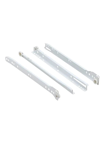 Beyaz Metal Çekmece Rayı Tekerlekli Mobilya Dolap Çekmece Rayı(BEYAZ)(TAKIM)(METAL) 30cm 30cm - 2 ADET - Resim 2