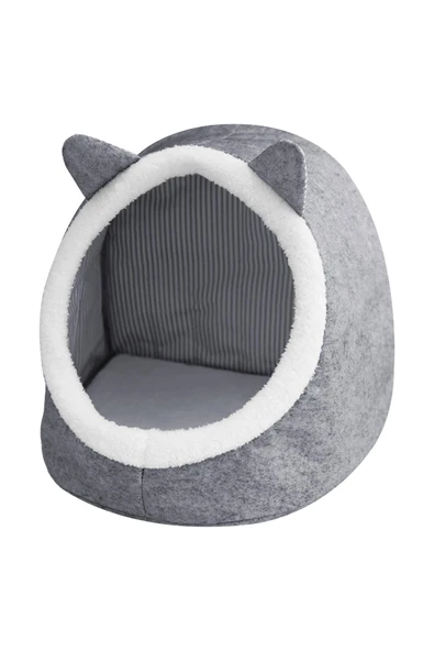 Alas Keçe Kedi Ve Köpek Evi Yatağı Gri Paspas Hediyeli - 4