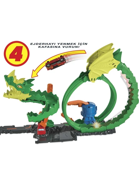Hot Wheels Ejderhayla Mücadele Pisti HDP03 - 6