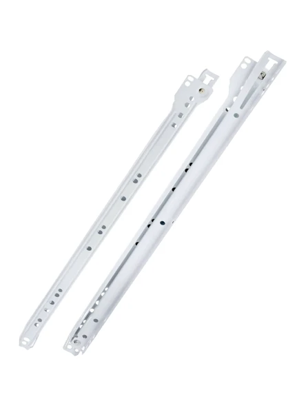 Beyaz Metal Çekmece Rayı Tekerlekli Mobilya Dolap Çekmece Rayı(BEYAZ)(TAKIM)(METAL) 50cm 50cm - 2 ADET - Resim 3