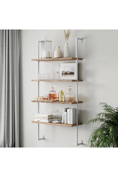 Hitit Dekorasyon Nutmeg Kitaplık Beyaz