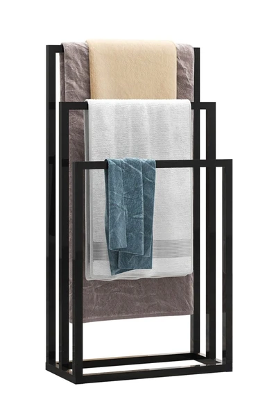 Hitit Dekorasyon Lacerda Siyah Metal Ayaklı Havluluk - 4