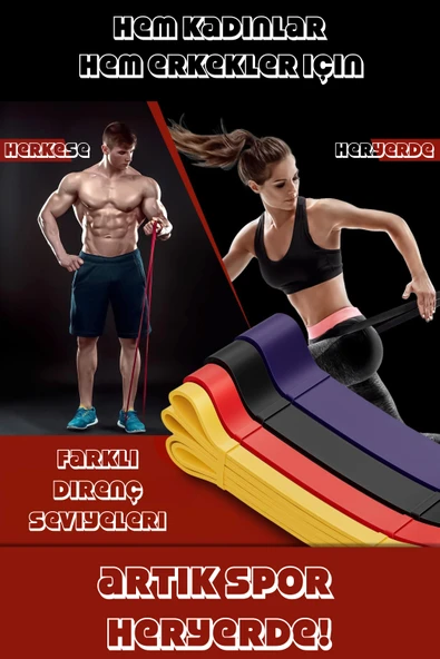 9lu TERA SET 5+15+25+35 KG + 5Li Pilates Direnç Bandı Barfiks Lastiği Loop Band Mavi Ton - Resim 7