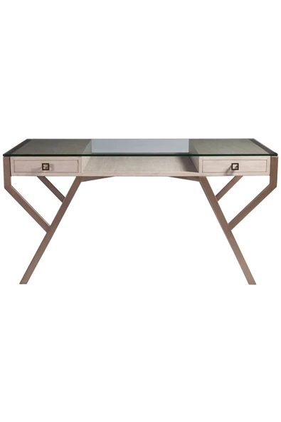 Hitit Dekorasyon Tamara Metal&cam&ahşap Çalışma Masası (küçük Boy) - 3
